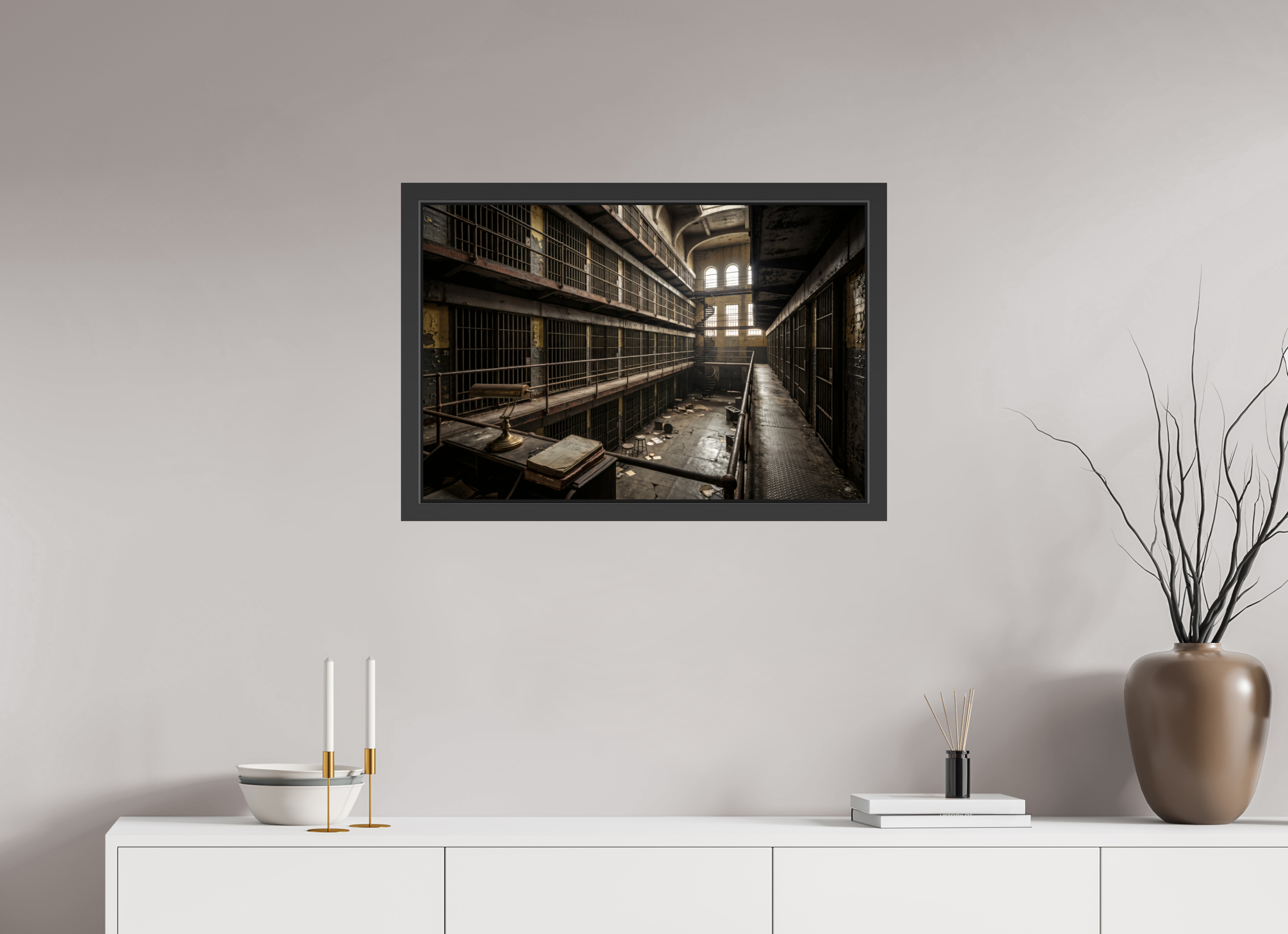 75 x 50 cm, Gallery-FAP-frame-alu30-black The Prison | Series: The People Are Real