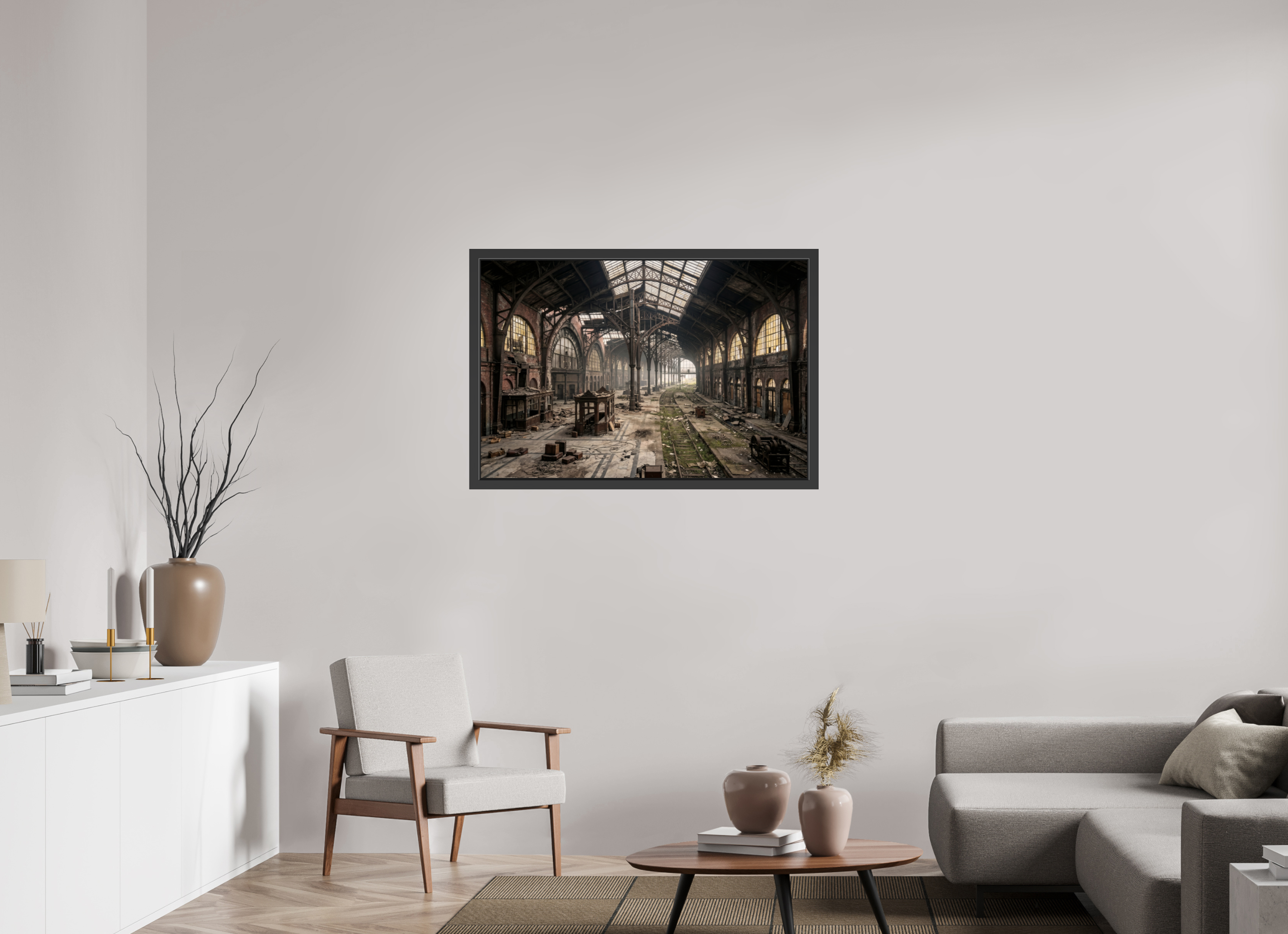 105 x 70 cm, Gallery-FAP-frame-alu30-black The Station | Series: The People Are Real