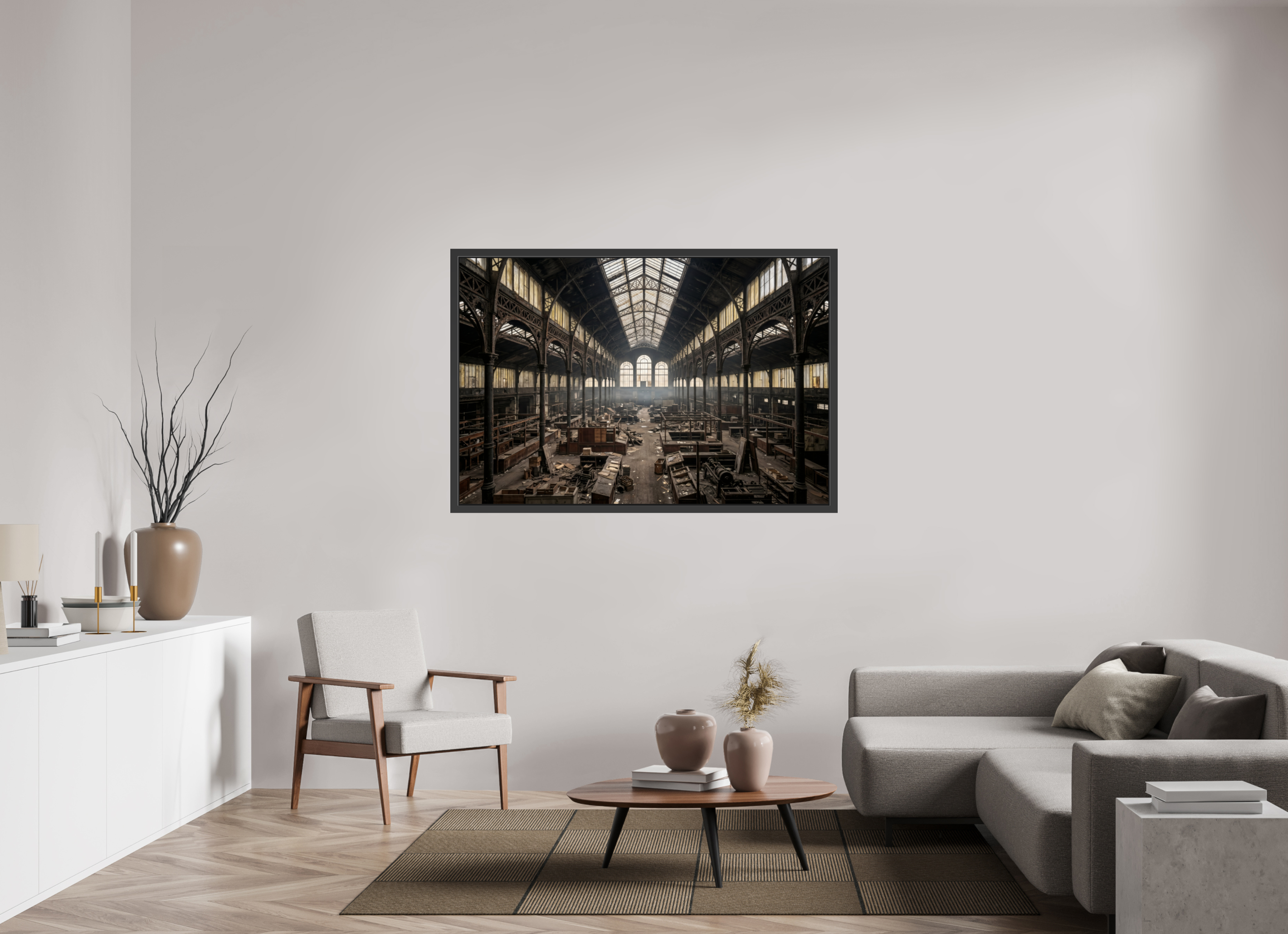 150 x 100 cm, Gallery-FAP-frame-alu30-black The Halls | Series: The People Are Real