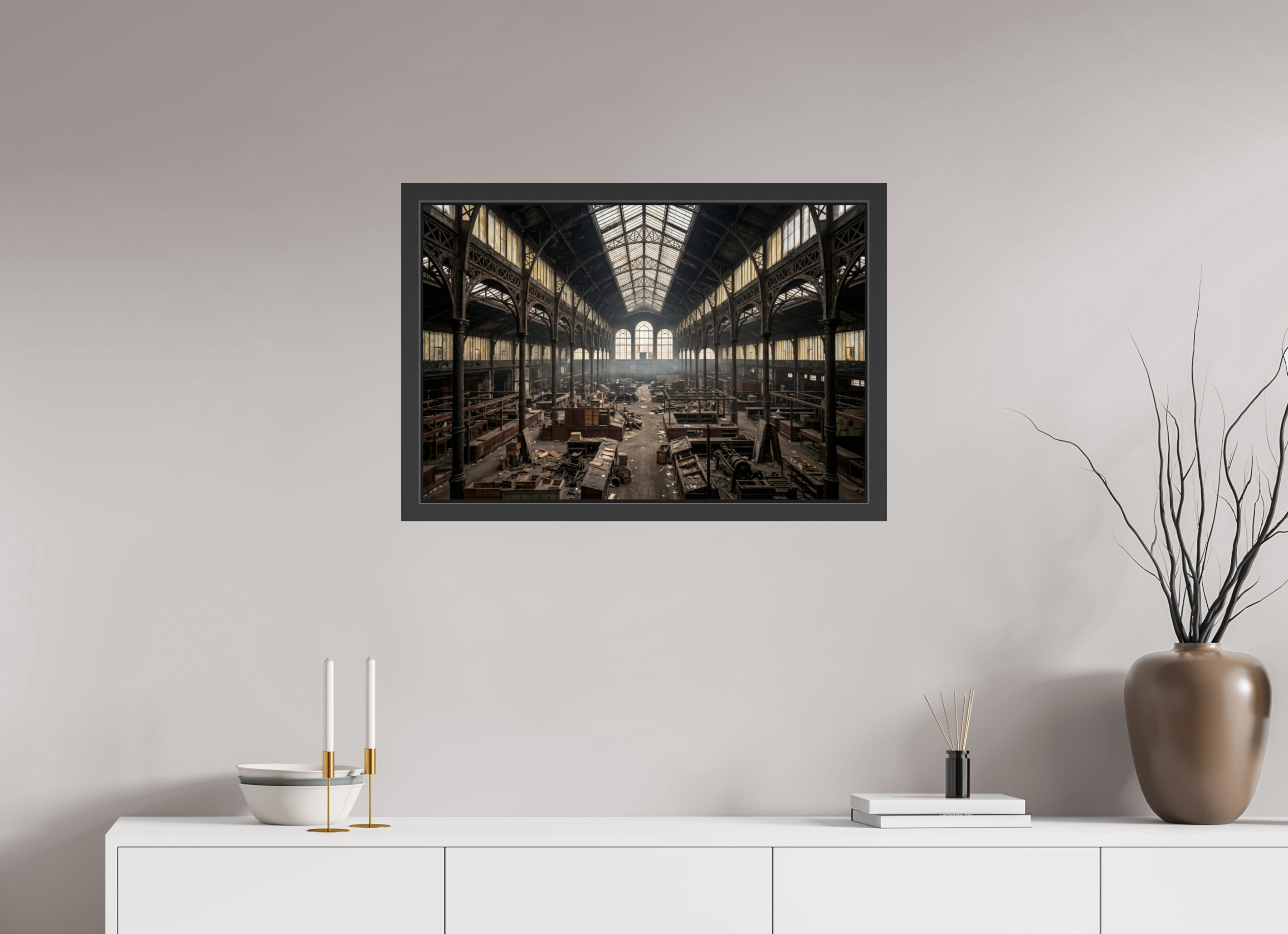 75 x 50 cm, Gallery-FAP-frame-alu30-black The Halls | Series: The People Are Real