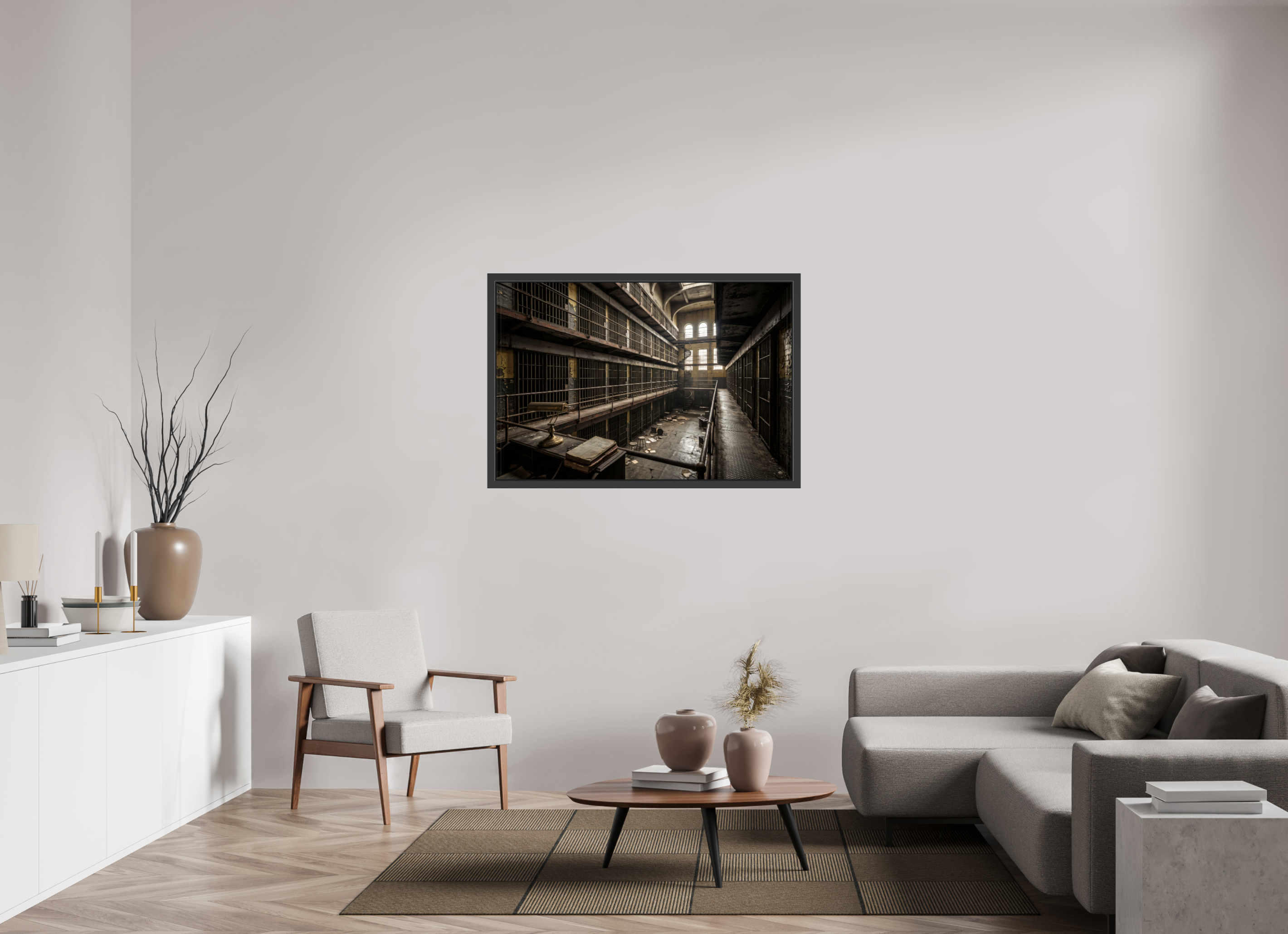 120 x 80 cm, Gallery-FAP-frame-alu30-black The Prison | Series: The People Are Real