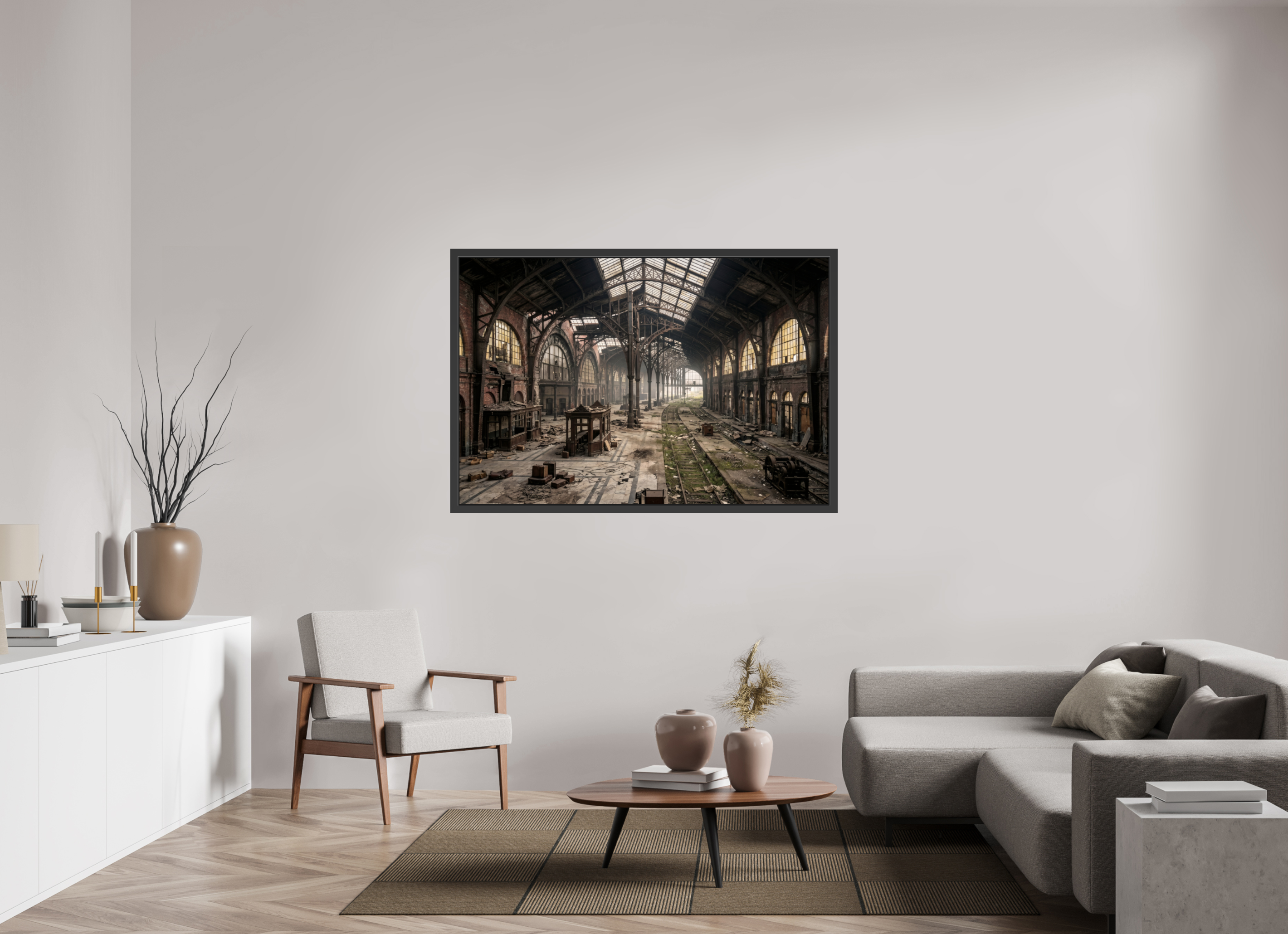 150 x 100 cm, Gallery-FAP-frame-alu30-black The Station | Series: The People Are Real