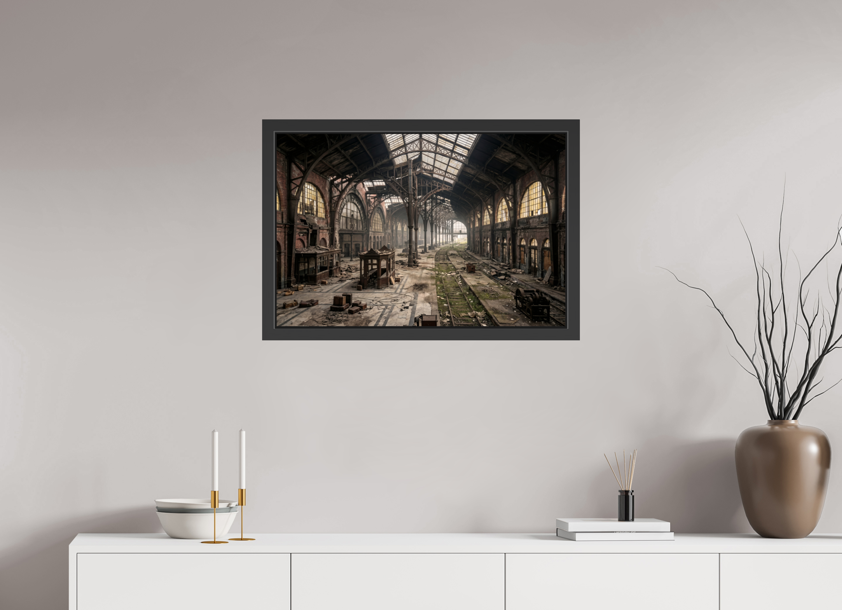 75 x 50 cm, Gallery-FAP-frame-alu30-black The Station | Series: The People Are Real