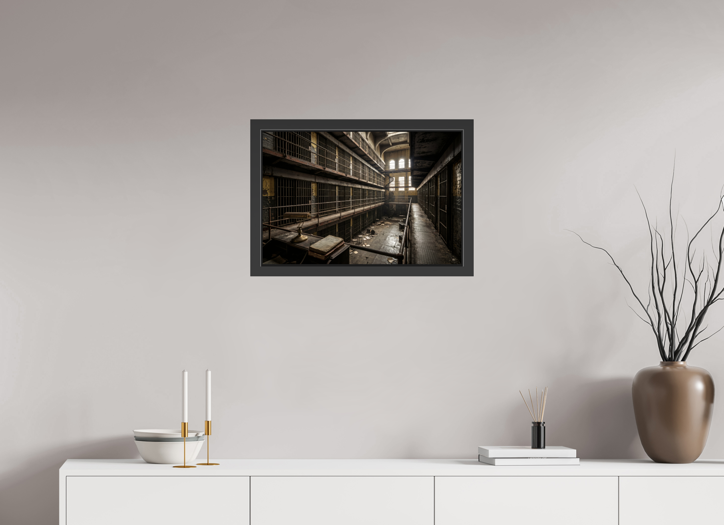 60 x 40 cm, Gallery-FAP-frame-alu30-black The Prison | Series: The People Are Real