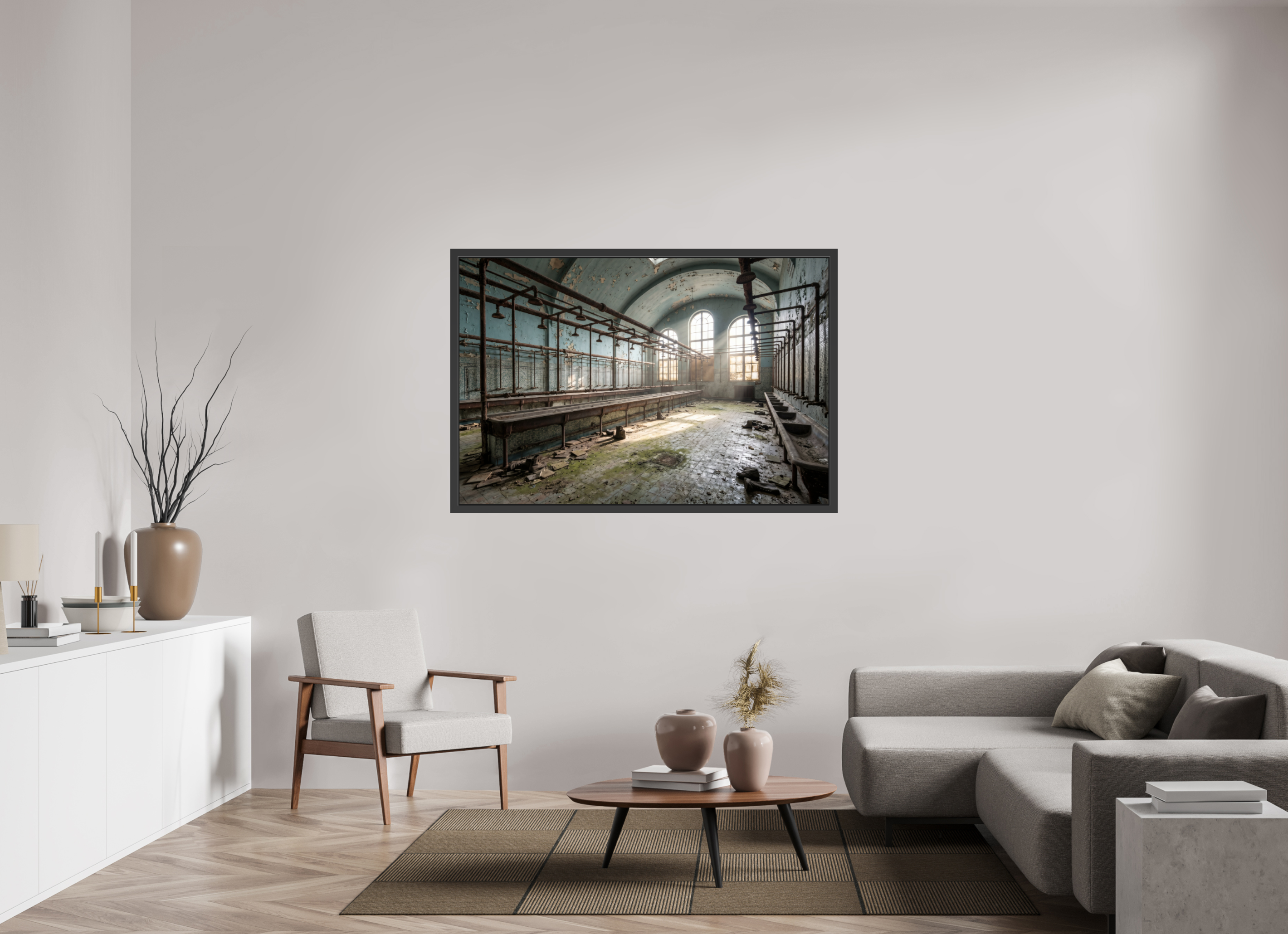 150 x 100 cm, Gallery-FAP-frame-alu30-black The Showers | Series: The People Are Real