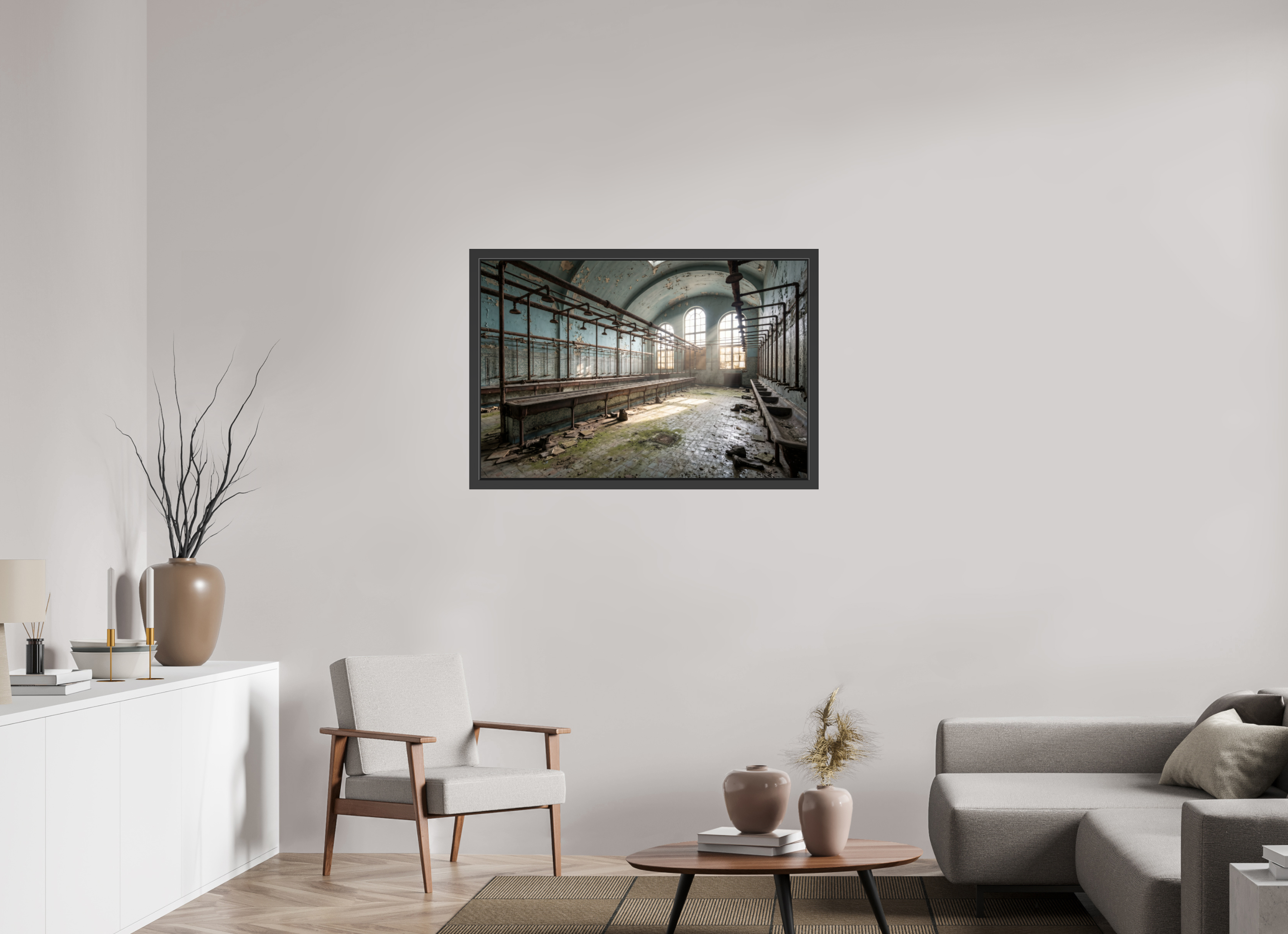 105 x 70 cm, Gallery-FAP-frame-alu30-black The Showers | Series: The People Are Real
