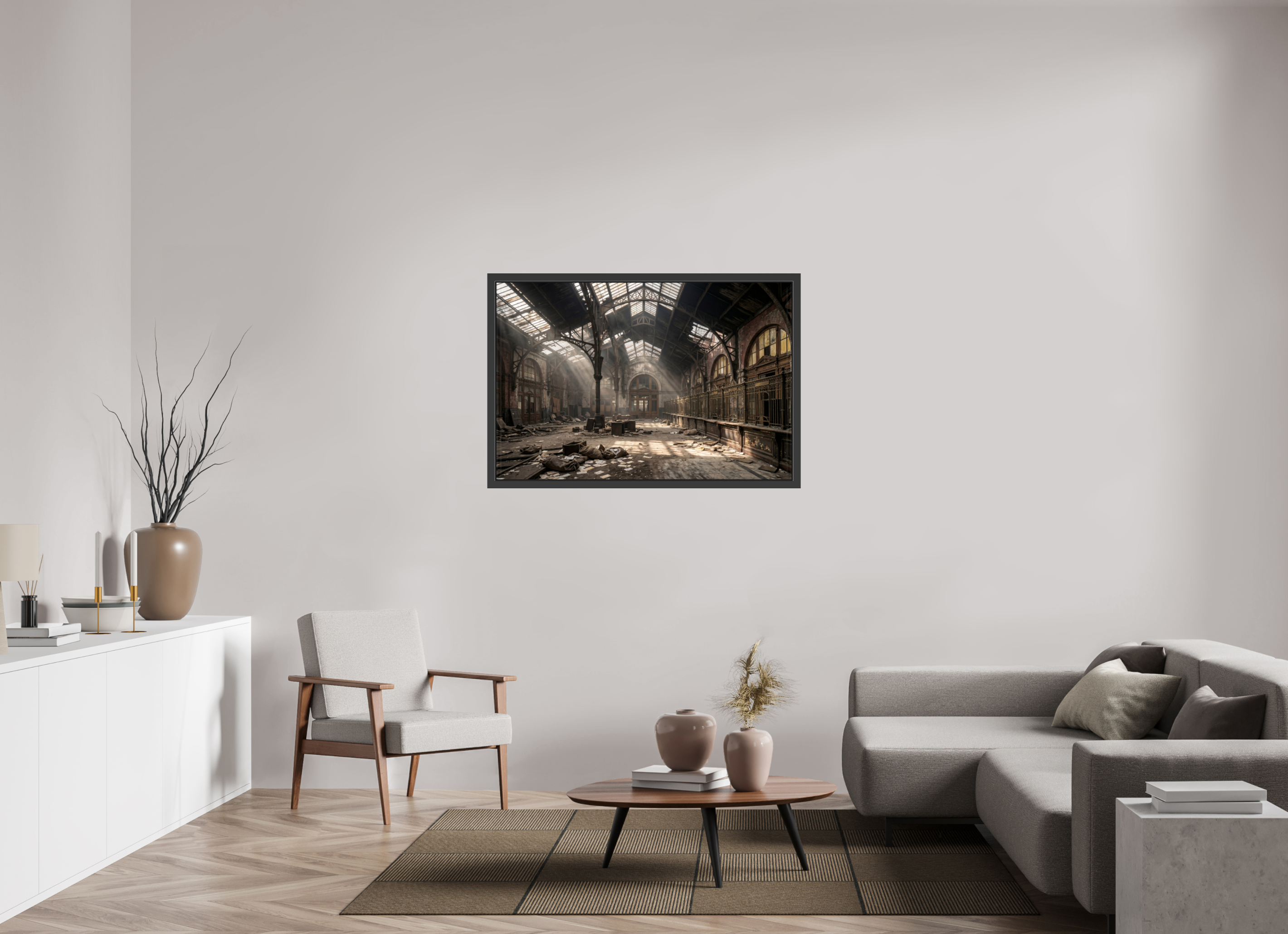120 x 80 cm, Gallery-FAP-frame-alu30-black The Post Office | Series: The People Are Real