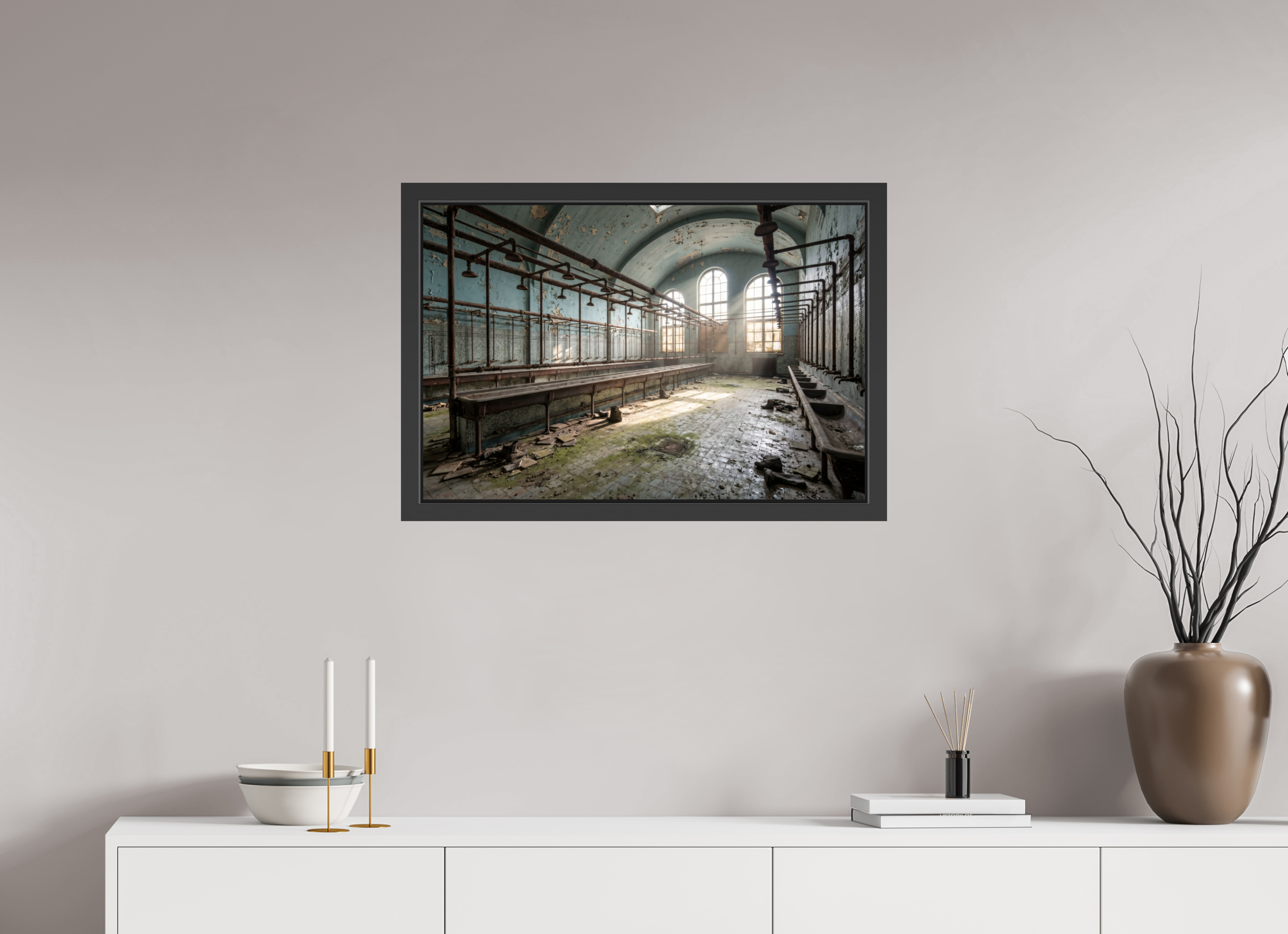 75 x 50 cm, Gallery-FAP-frame-alu30-black The Showers | Series: The People Are Real