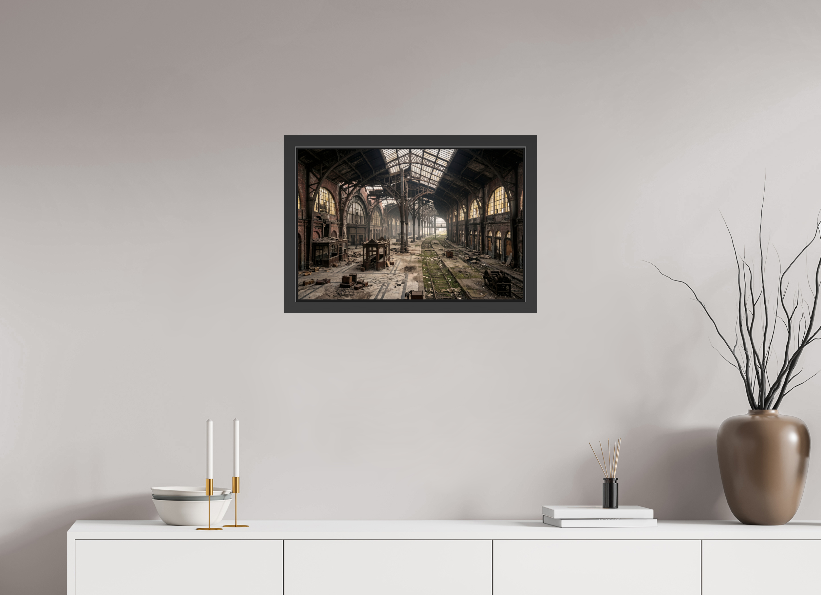 60 x 40 cm, Gallery-FAP-frame-alu30-black The Station | Series: The People Are Real