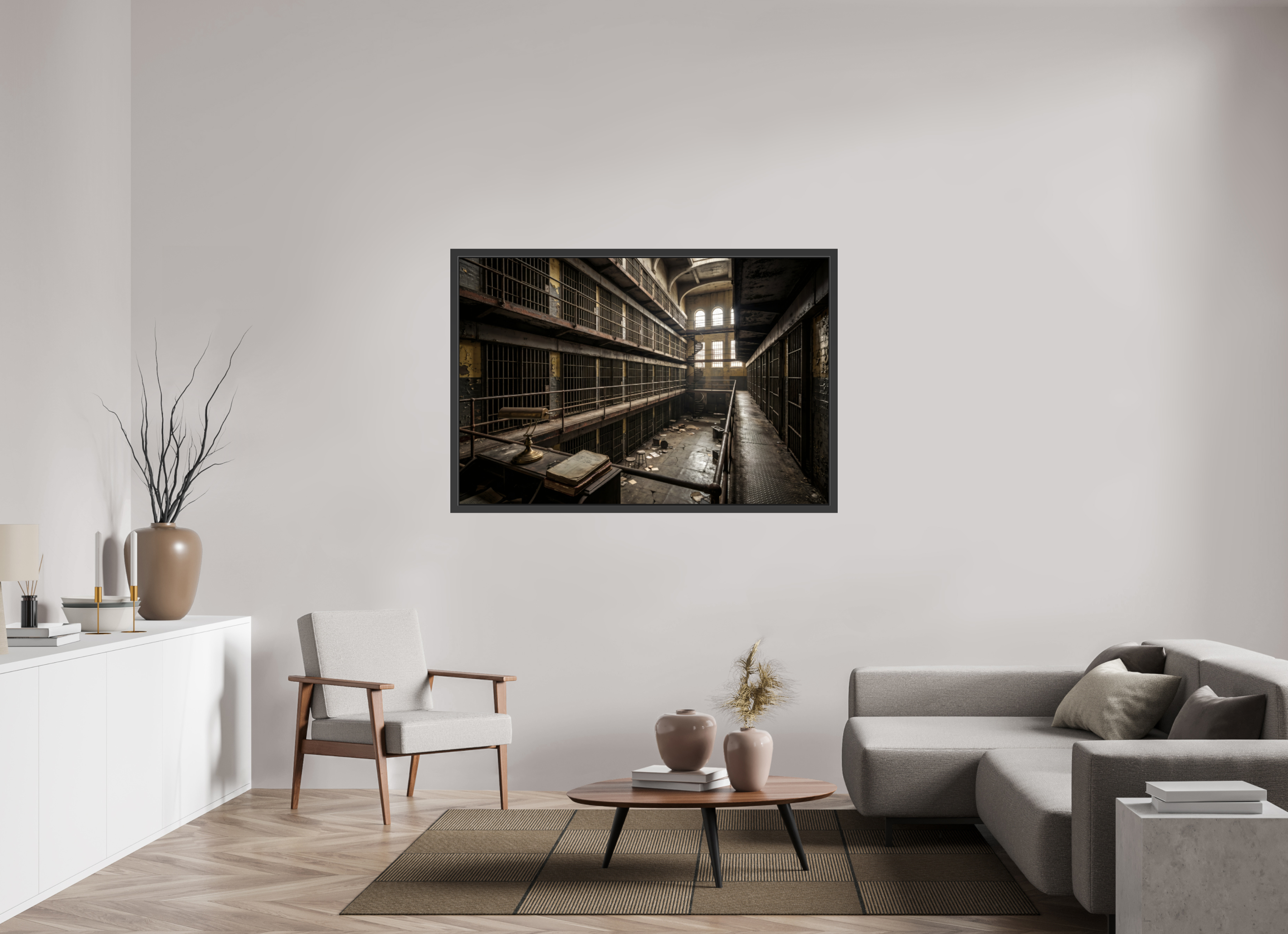 150 x 100 cm, Gallery-FAP-frame-alu30-black The Prison | Series: The People Are Real