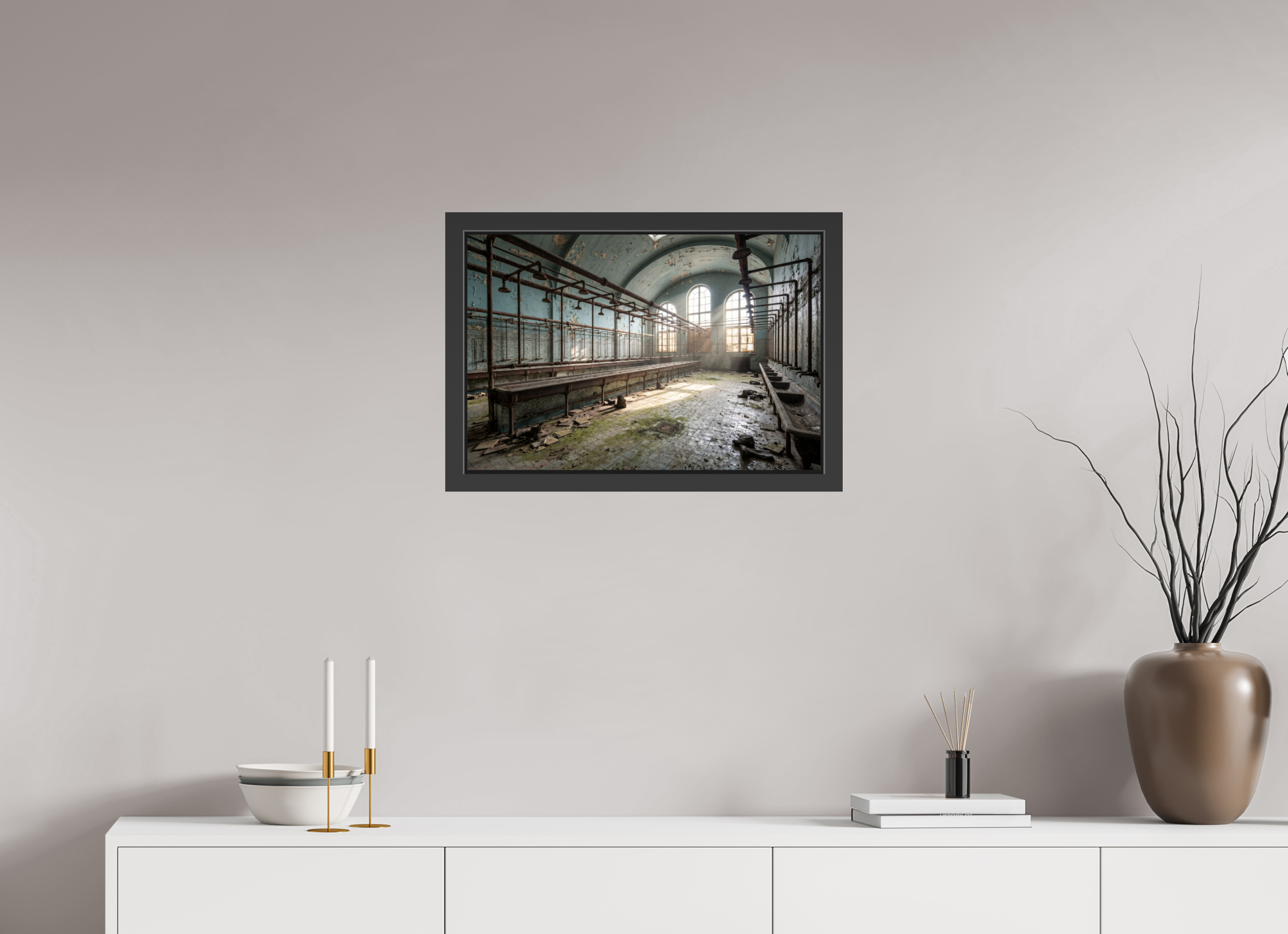 60 x 40 cm, Gallery-FAP-frame-alu30-black The Showers | Series: The People Are Real
