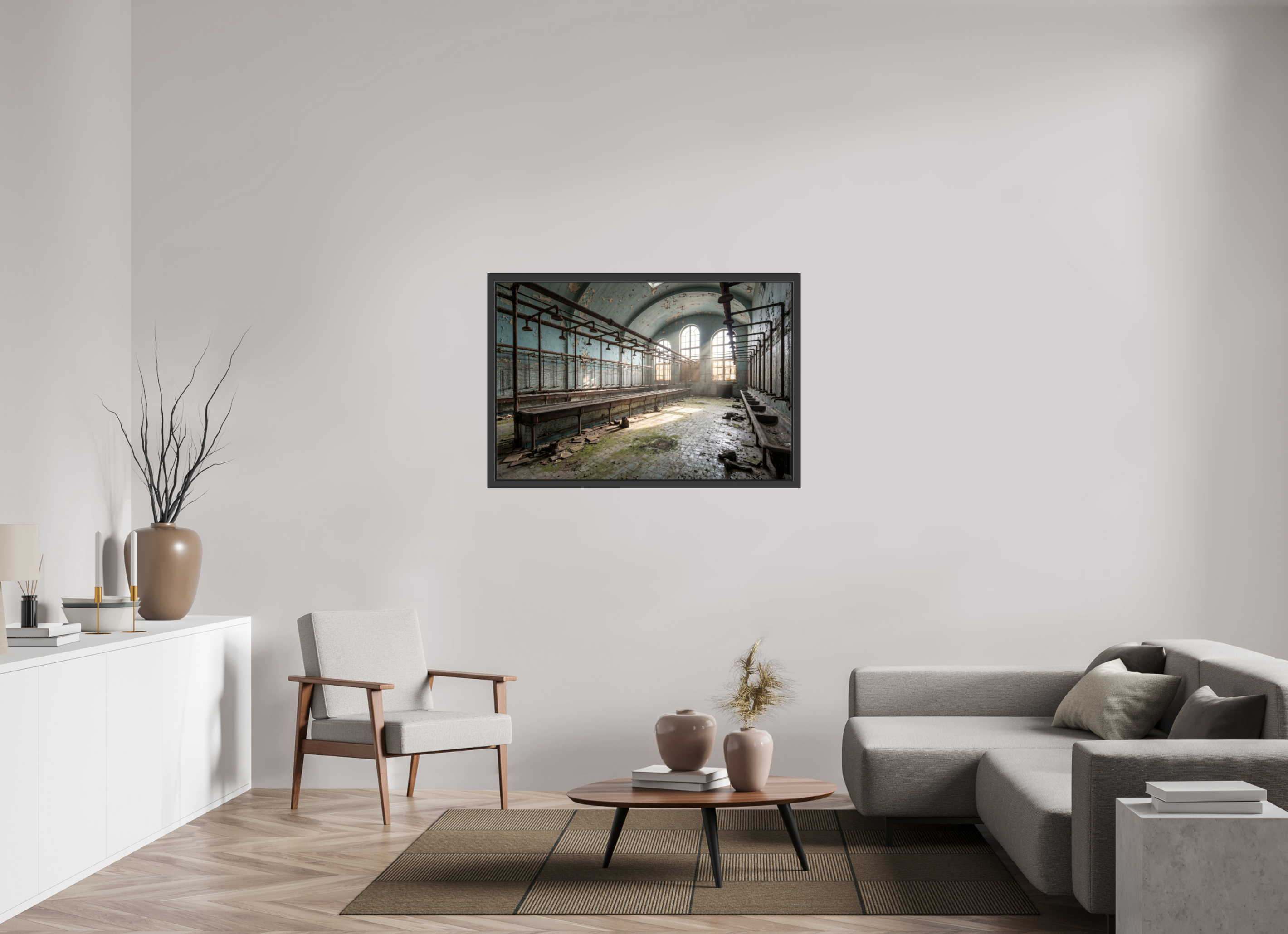120 x 80 cm, Gallery-FAP-frame-alu30-black The Showers | Series: The People Are Real