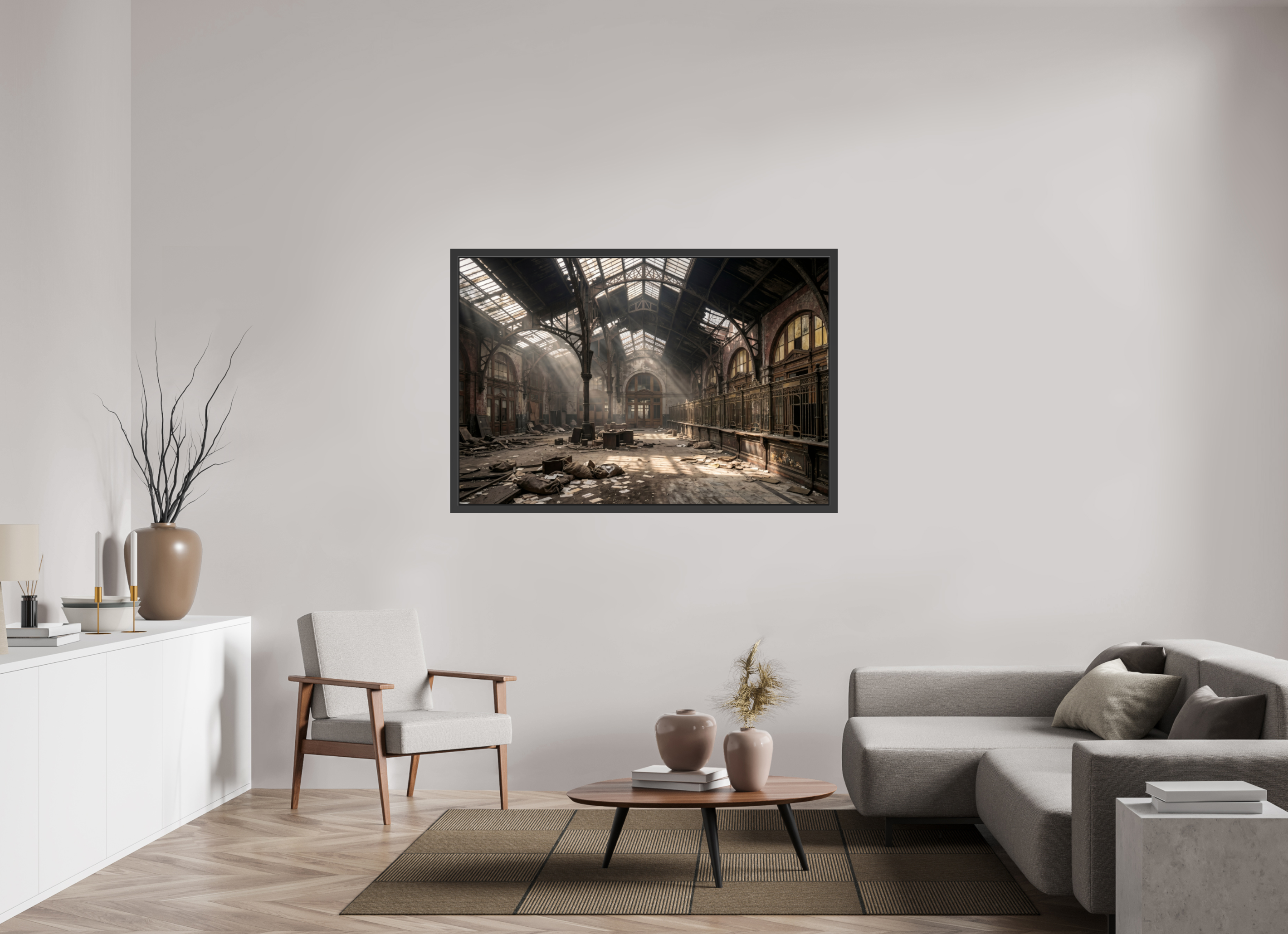 150 x 100 cm, Gallery-FAP-frame-alu30-black The Post Office | Series: The People Are Real