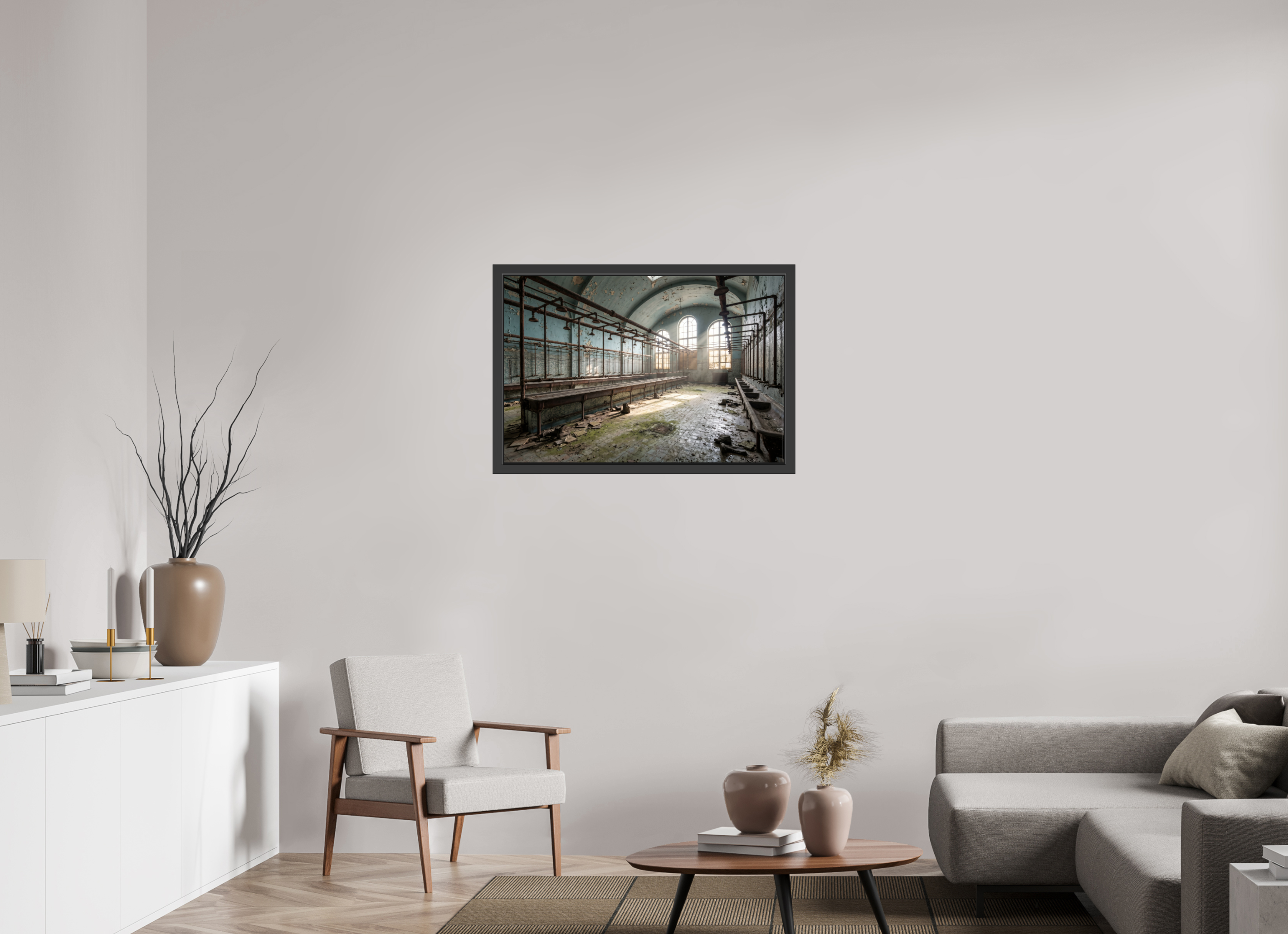90 x 60 cm, Gallery-FAP-frame-alu30-black The Showers | Series: The People Are Real