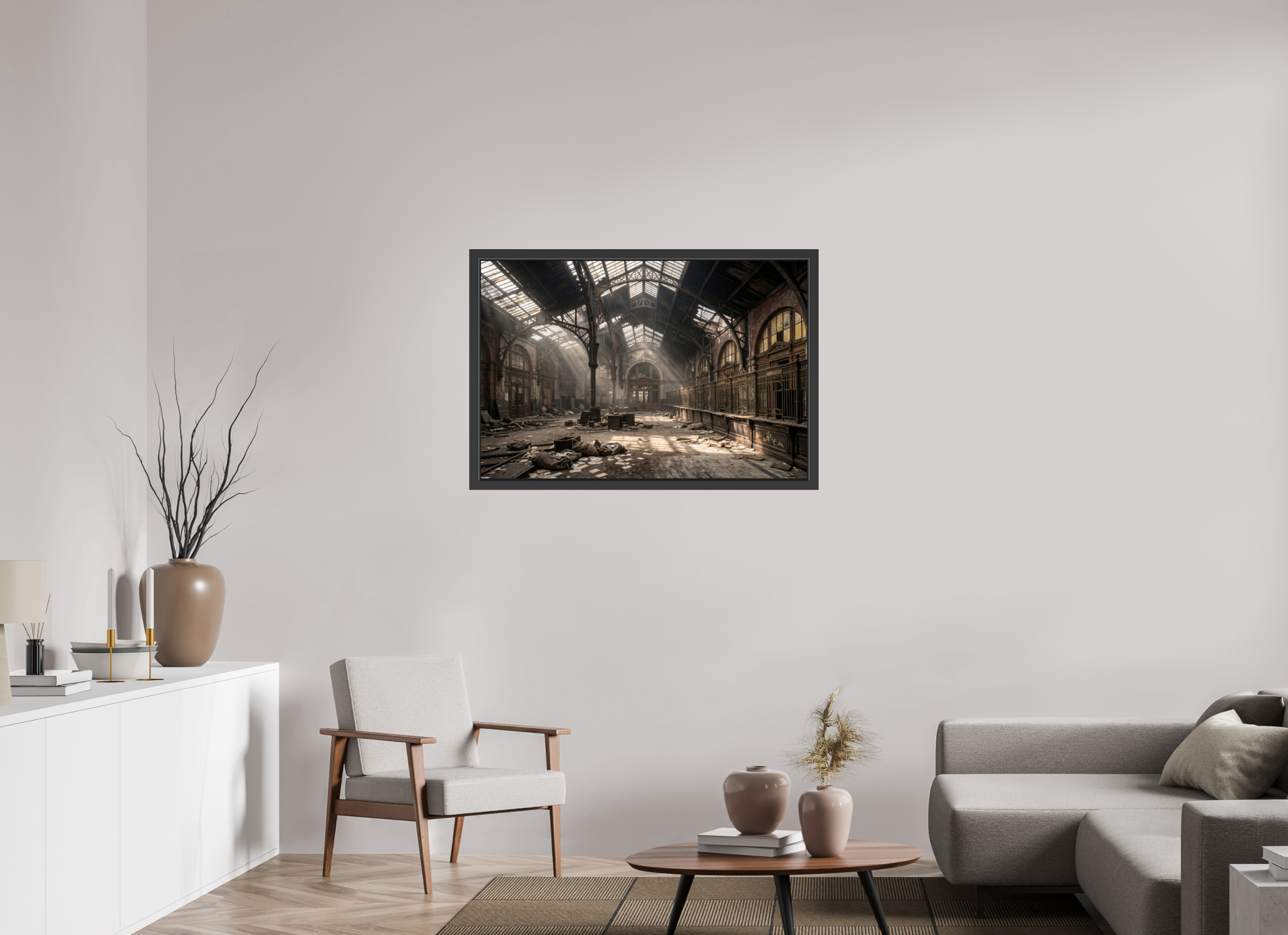 105 x 70 cm, Gallery-FAP-frame-alu30-black The Post Office | Series: The People Are Real