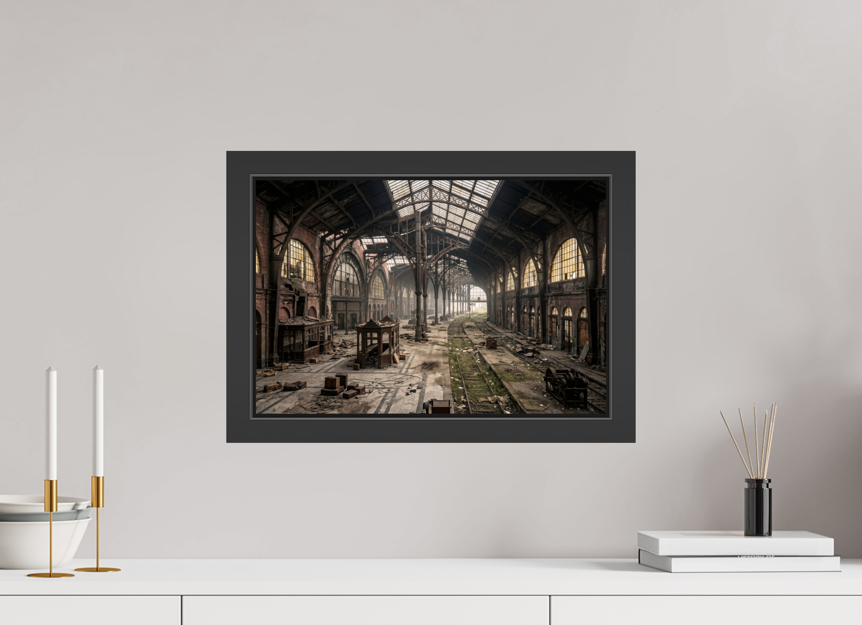 45 x 30 cm, Gallery-FAP-frame-alu30-black The Station | Series: The People Are Real
