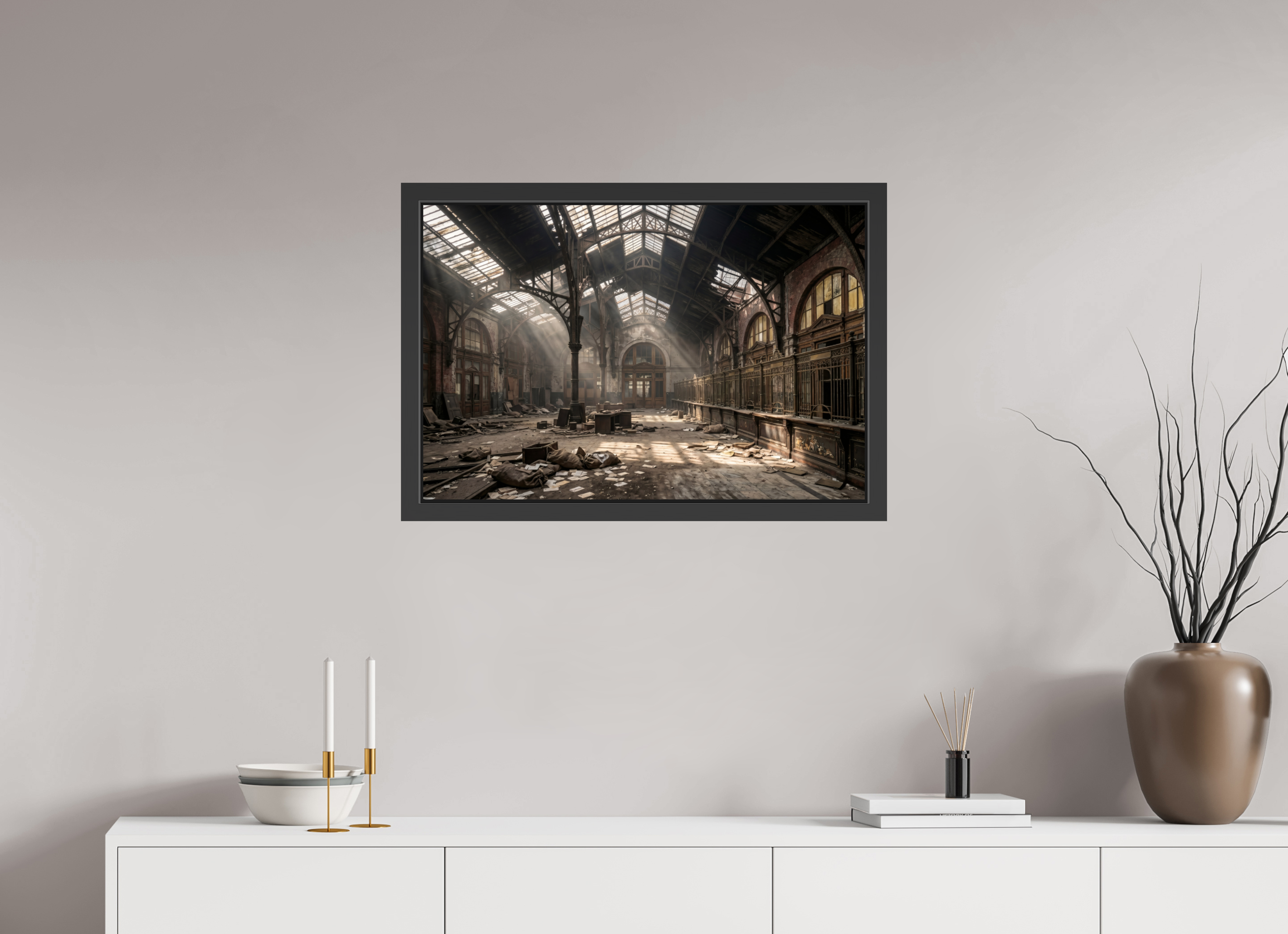 75 x 50 cm, Gallery-FAP-frame-alu30-black The Post Office | Series: The People Are Real