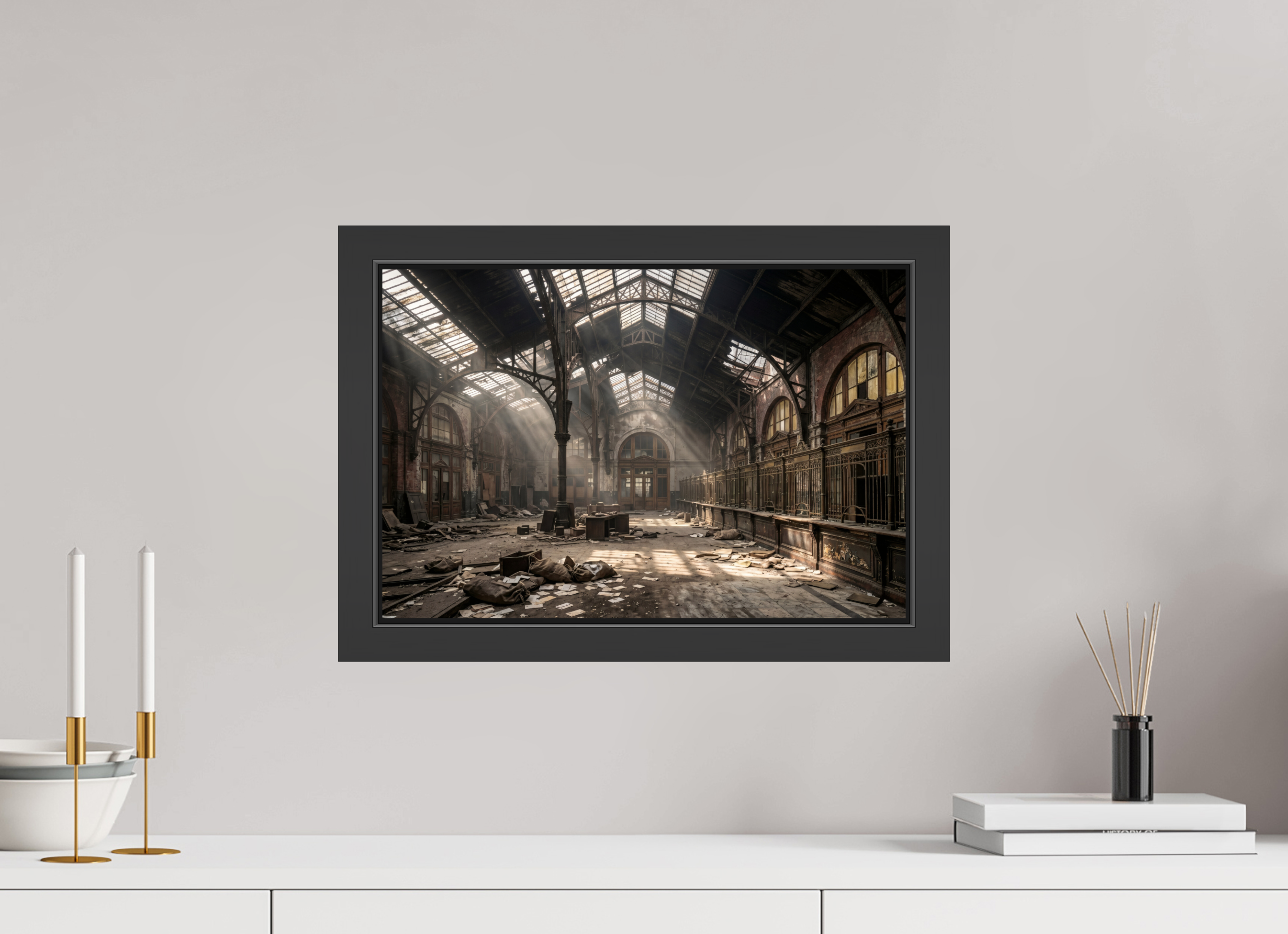 45 x 30 cm, Gallery-FAP-frame-alu30-black The Post Office | Series: The People Are Real